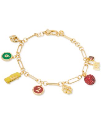 kate spade new york - Gold-Tone Stone & Pav&eacute; New York Minute Charm Bracelet