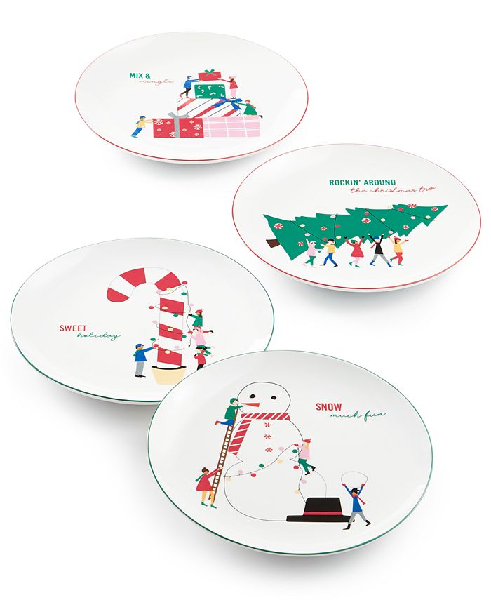 The Cellar Holiday Salad Plates, Set of 4, Created for Macy's Macy's