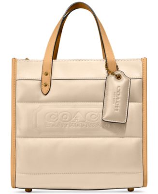 COACH Polished Pebble Leather Field Tote 22 in Pink