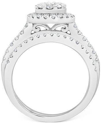 Macy's - Diamond Princess Oval Halo Bridal Set (1 ct. t.w.) in 14k White Gold