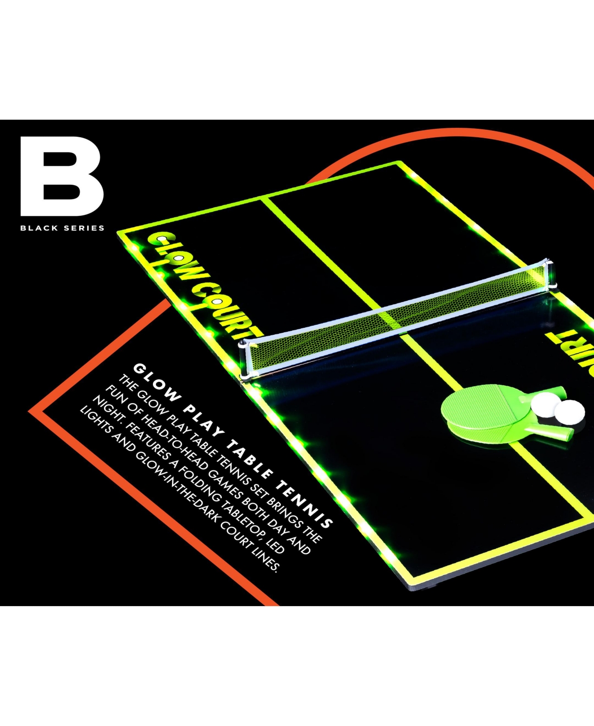 Shop Black Series Glow-in-the-dark 40" Table Tennis Set In Black