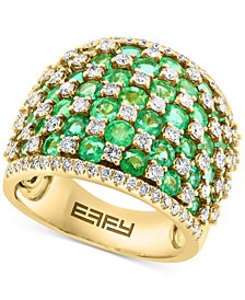 EFFY® Emerald (3-3/4 ct. t.w.) & Diamond (1-1/5 ct. t.w.) Statement Ring in 14k Gold
