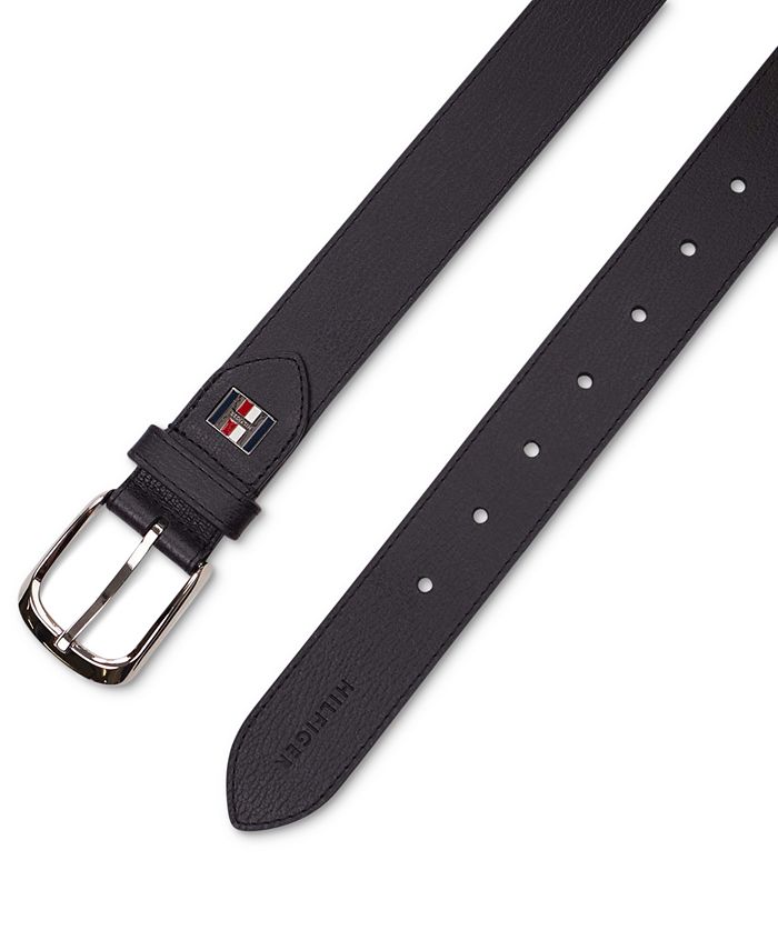 Tommy Hilfiger Men's Enamel Logo Ornament Casual Leather Belt - Macy's