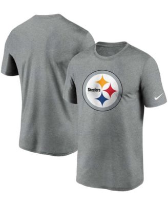 Men's Heather Charcoal Pittsburgh Steelers Logo Essential Legend Performance T-shirt