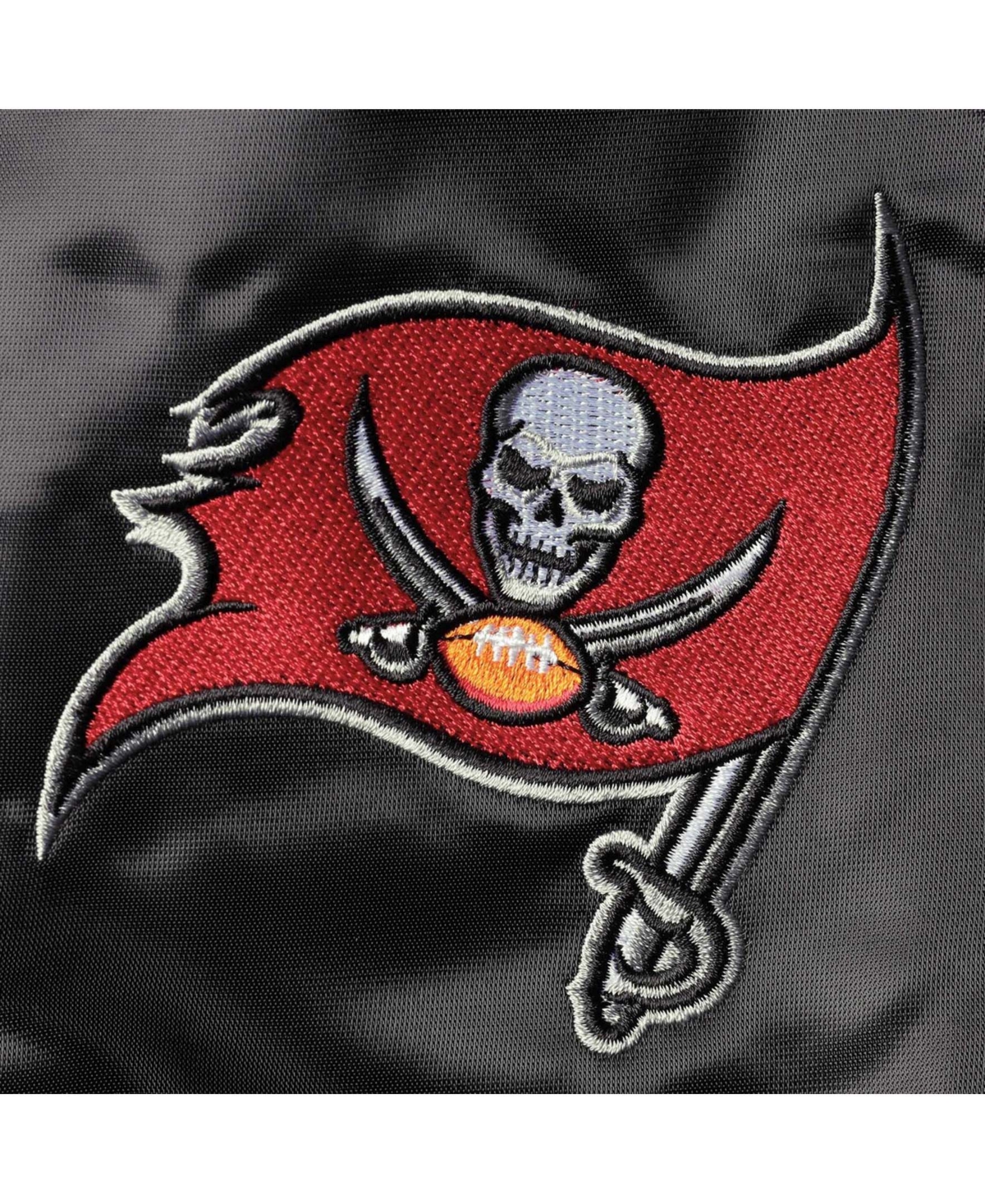 Men'sTampa Bay Buccaneers Locker Room Satin Varsity Full-Snap Jacket - Black