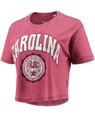 Women's Garnet South Carolina Gamecocks Edith Vintage-Inspired Burnout Crop T-shirt