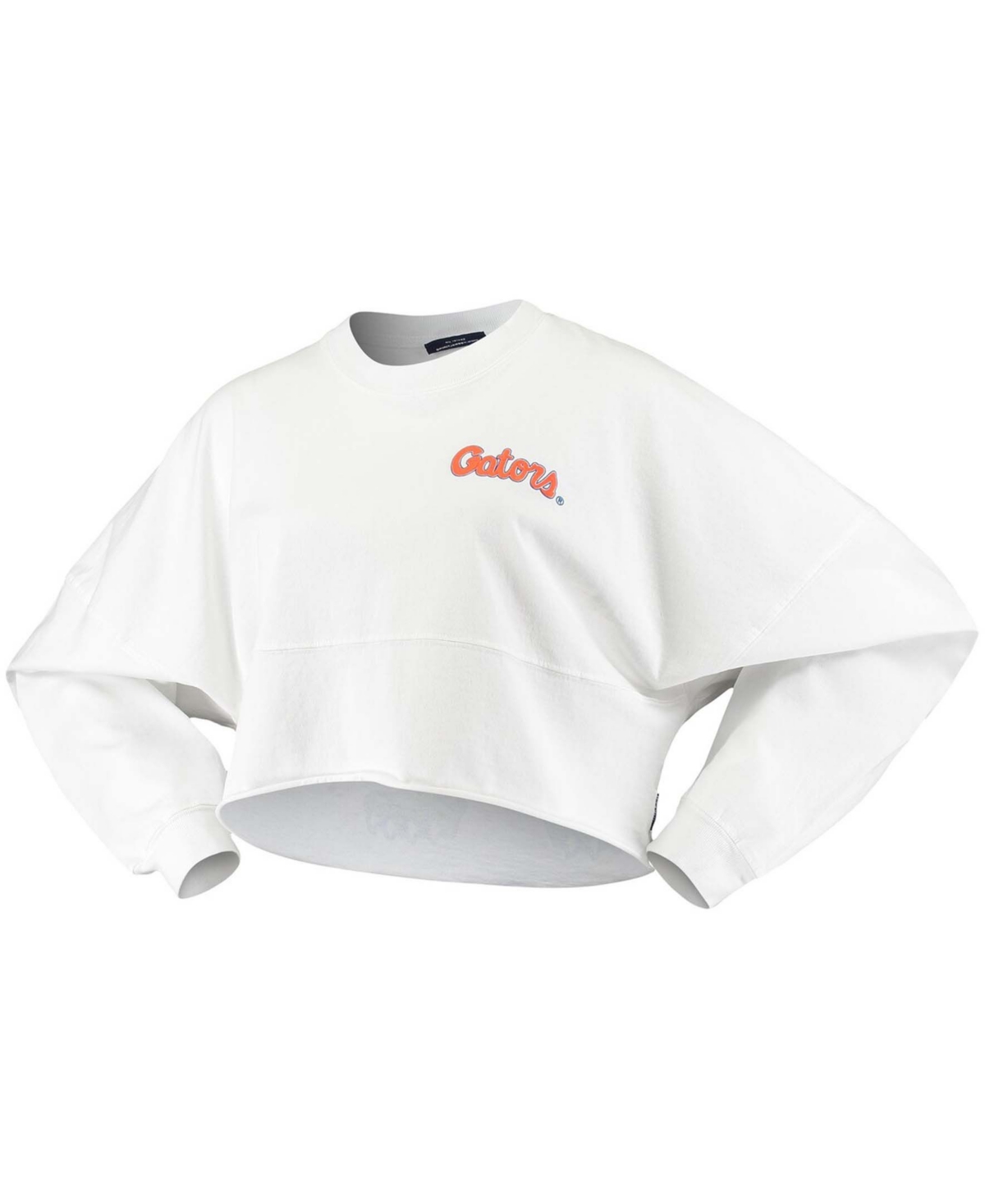 Women'sFlorida Gators Raw Hem Cropped Long Sleeve T-shirt - White