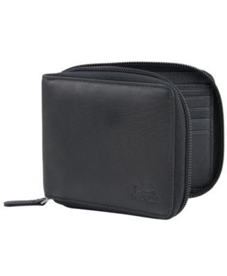 Мужской кошелек двойного сложения Mancini Monterrey Collection на молнии со съемным футляром для пропуска