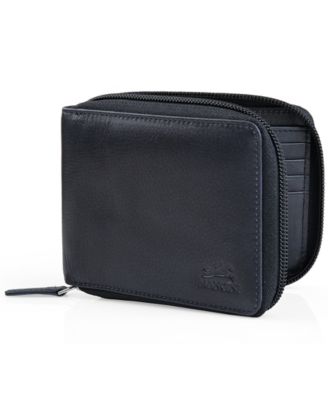Men's Bellagio Collection Zippered Bifold Wallet with Removable Pass Case
