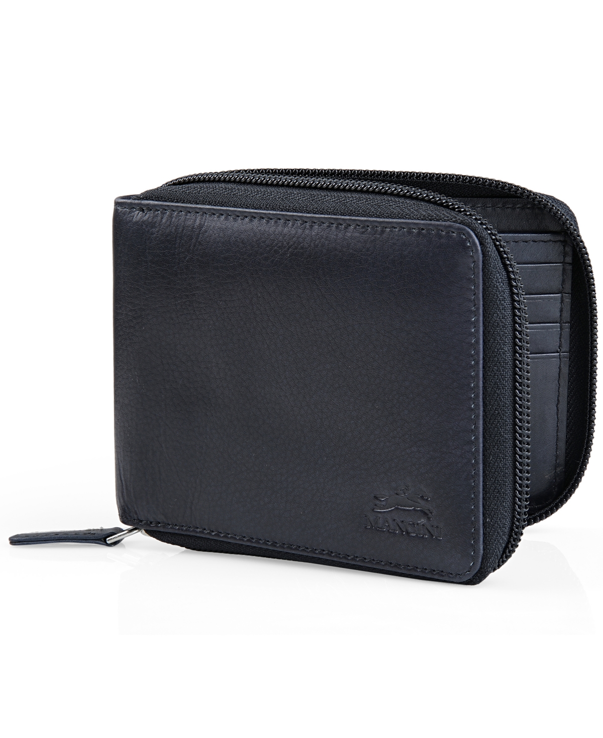 Men's Bellagio Collection Zippered Bifold Wallet with Removable Pass Case