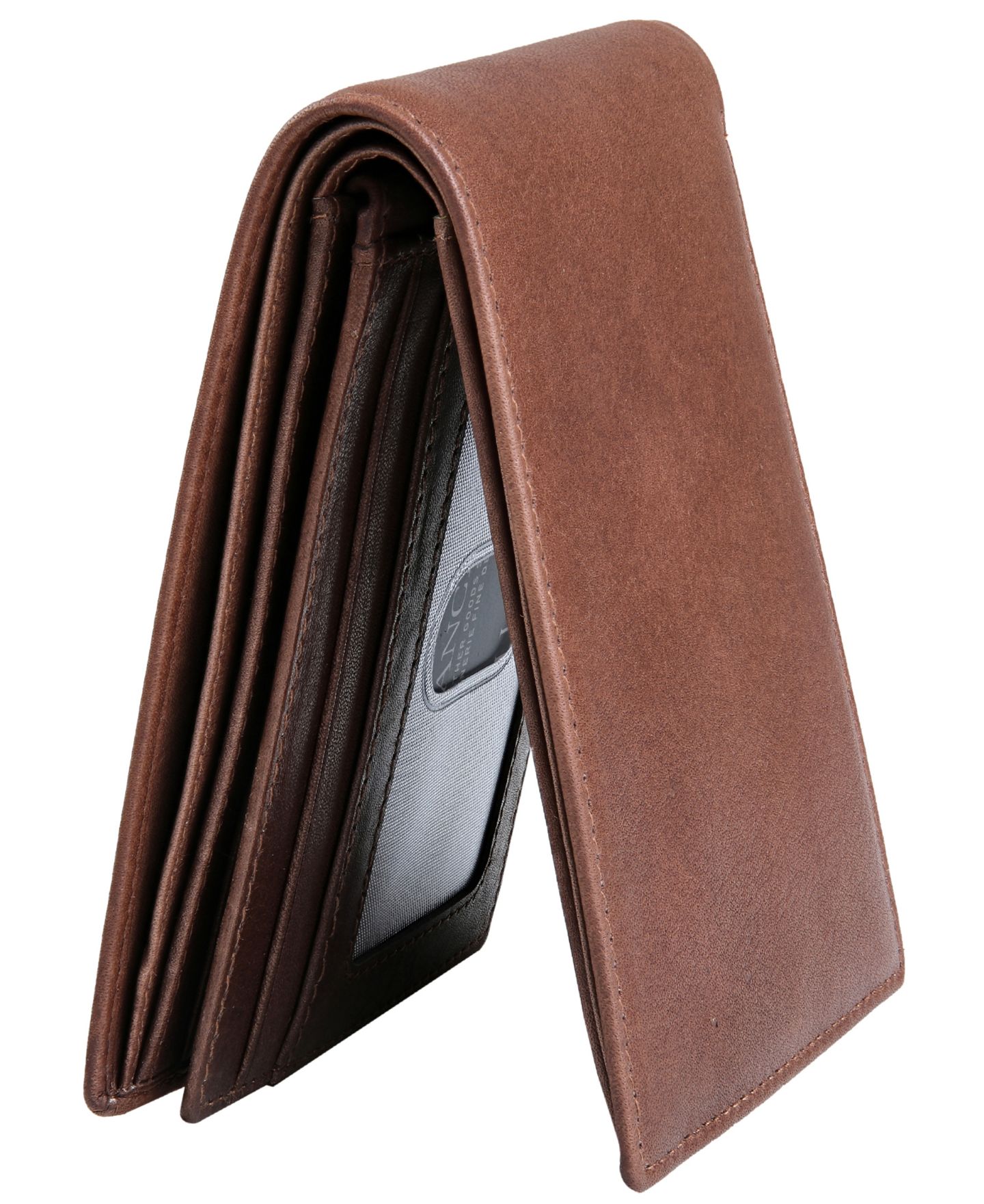 Мужской кошелёк Mancini Bellagio Collection Center Wing Bifold Wallet with Coin Pocket, цвет: Коричневый — фото 7