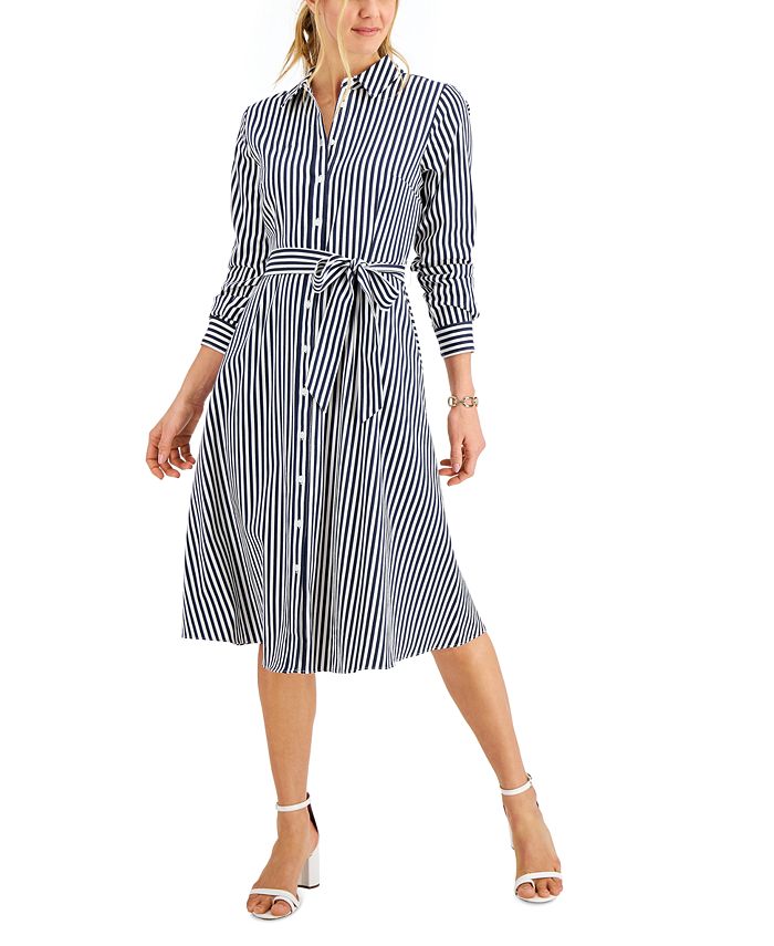 Charter Club Woven Striped Shirtdress, Created for Macy's - Macy's