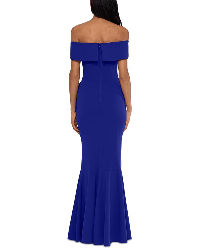 Betsy & Adam Off-The-Shoulder Mermaid Gown & Reviews - Dresses - Women ...