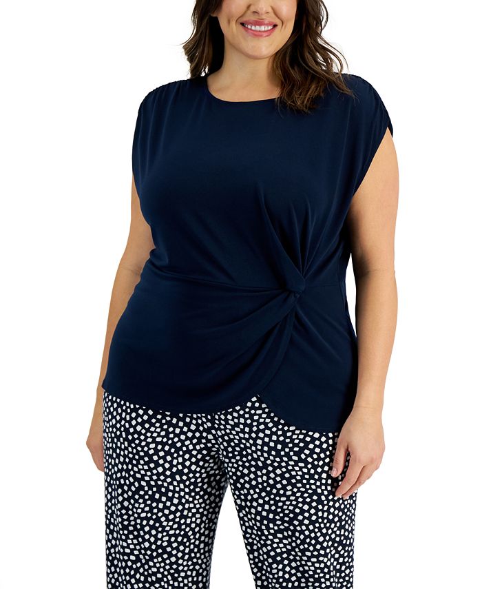 Alfani Plus Size Twisted Top, Created for Macy's - Macy's