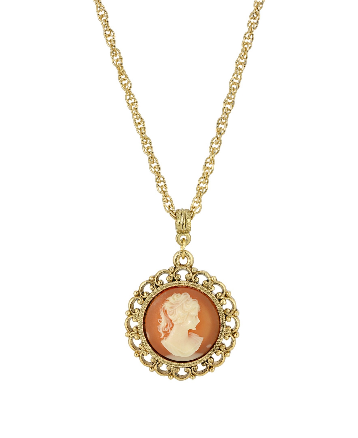 Round Pendant Necklace - Carnelian