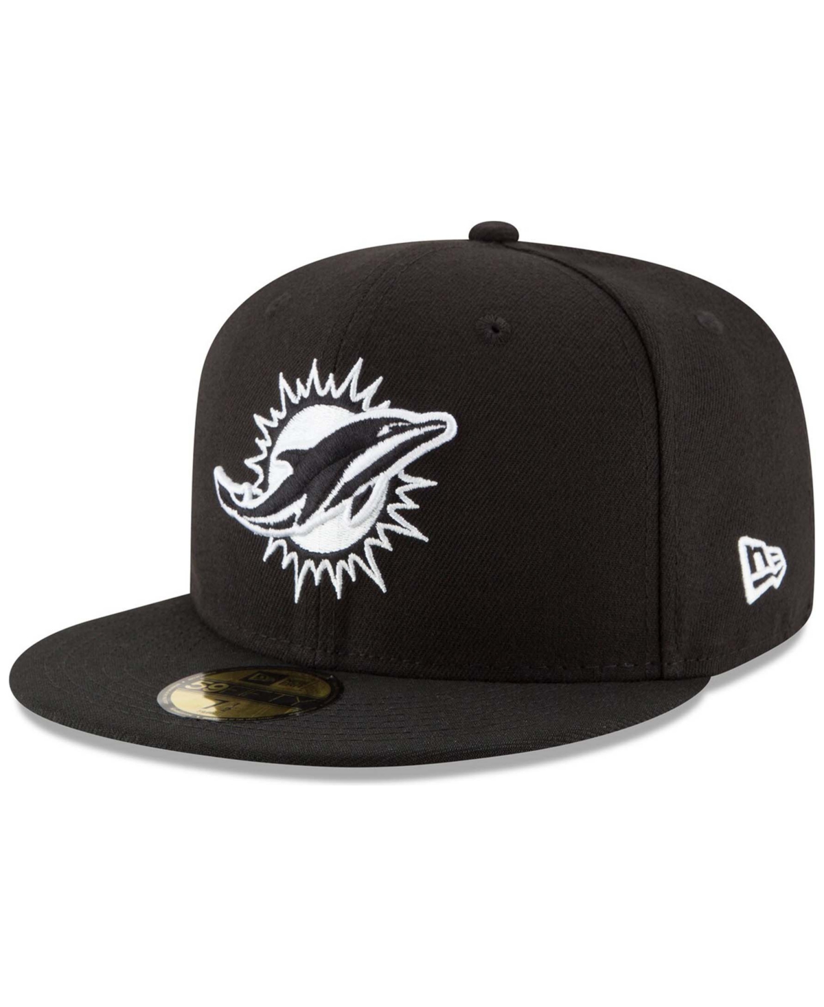Shop New Era Men's Miami Dolphins B-dub 59fifty Fitted Cap In Black
