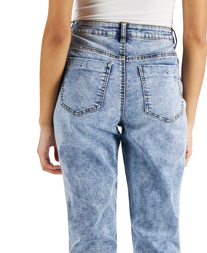 Vanilla Star Juniors' Ripped ButtonFly Boyfriend Jeans Macy's