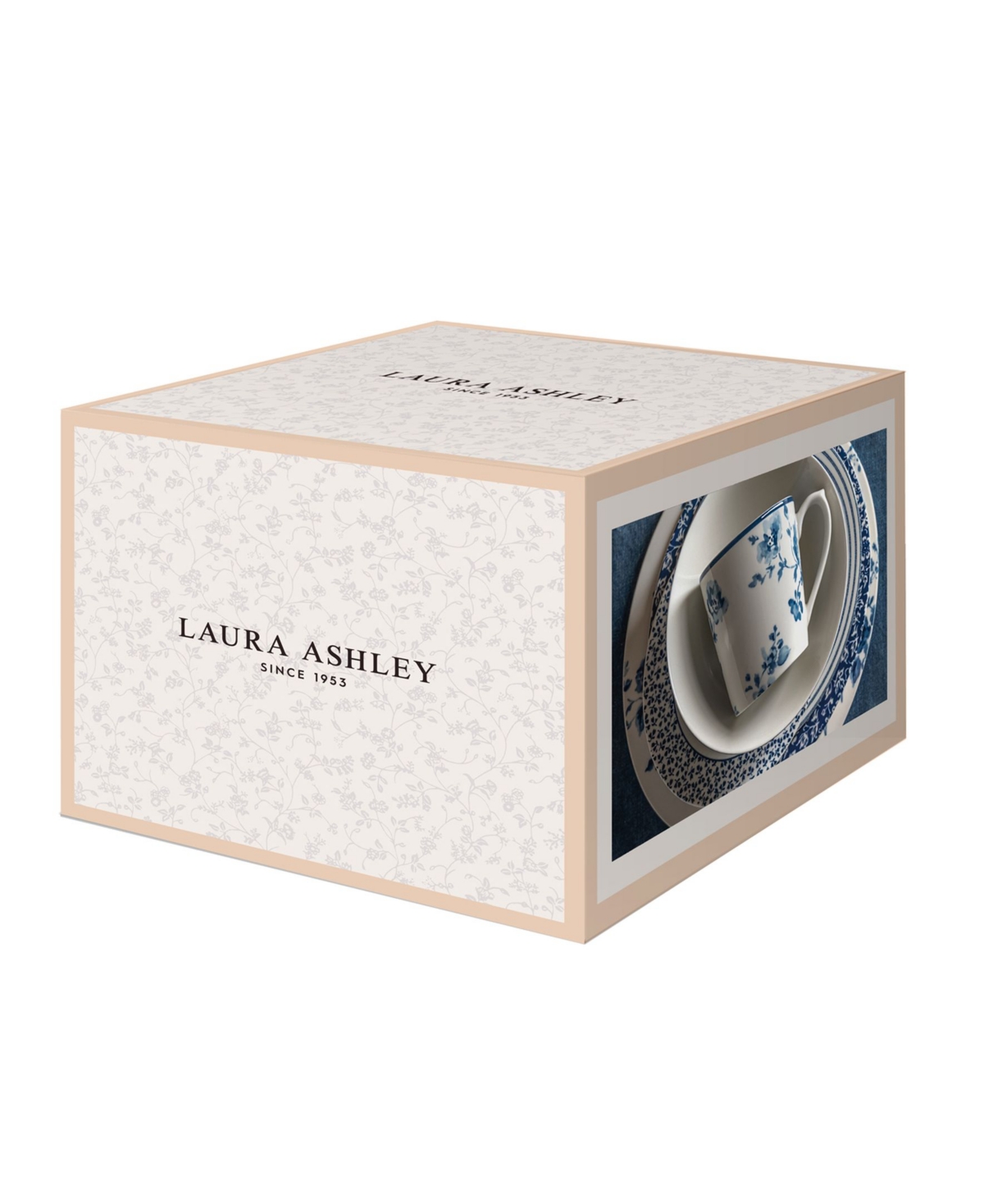 Closeout! Laura Ashley Blueprint Collectables China Rose Bowls in Gift Box, Set of - White with Blue