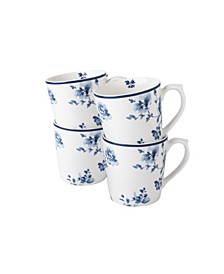 Blueprint Collectables 17 Oz China Rose Mugs in Gift Box, Set of 4