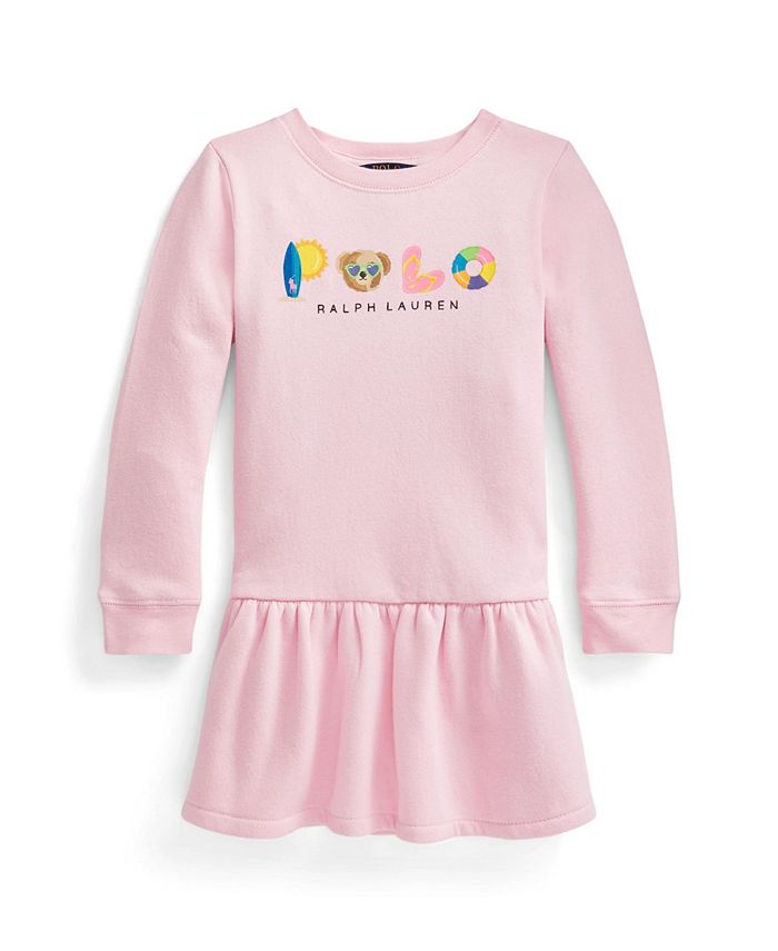 Polo Ralph Lauren Toddler Girls Polo Bear Logo Fleece Dress 