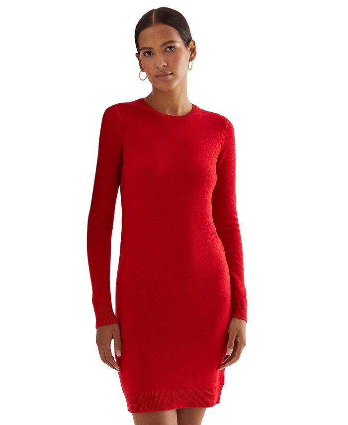 Lauren Ralph Lauren Wool-Cashmere Sweater Dress & Reviews - Tops - Women -  Macy's