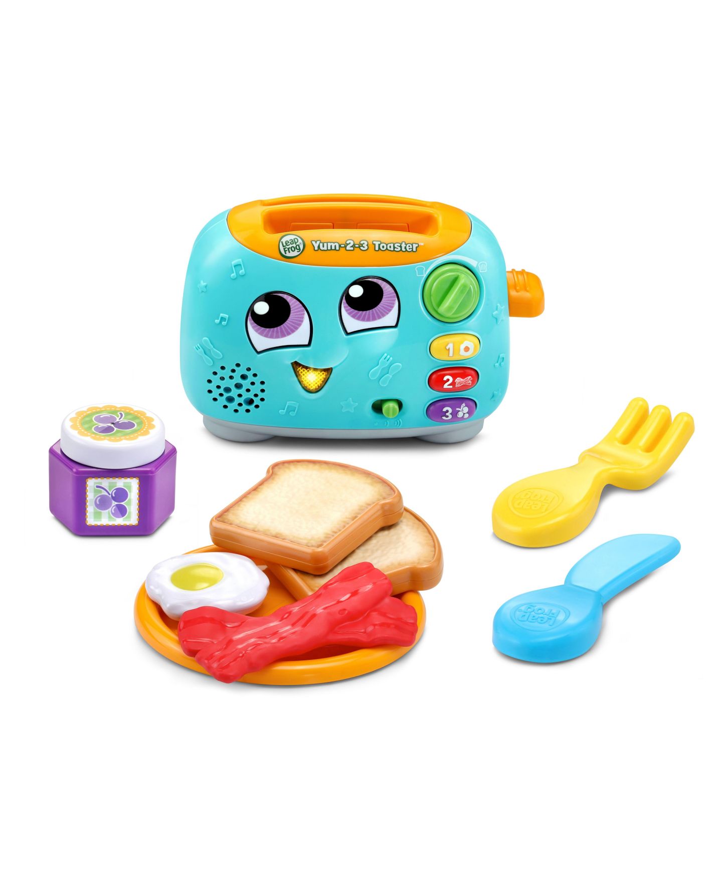 Детские игрушки VTech Yum-2-3 Light-Up Pop-Up Toaster, 9-Piece Set, Ages 1+ — фото 1