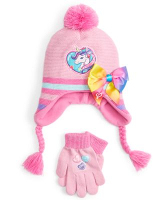 unicorn hat and glove set