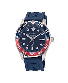 Men's Blue Silicone Strap Watch 43mm
