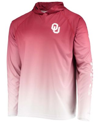Men's Crimson Oklahoma Sooners Terminal Tackle Omni-Shade UPF 50 Long Sleeve Hooded T-shirt