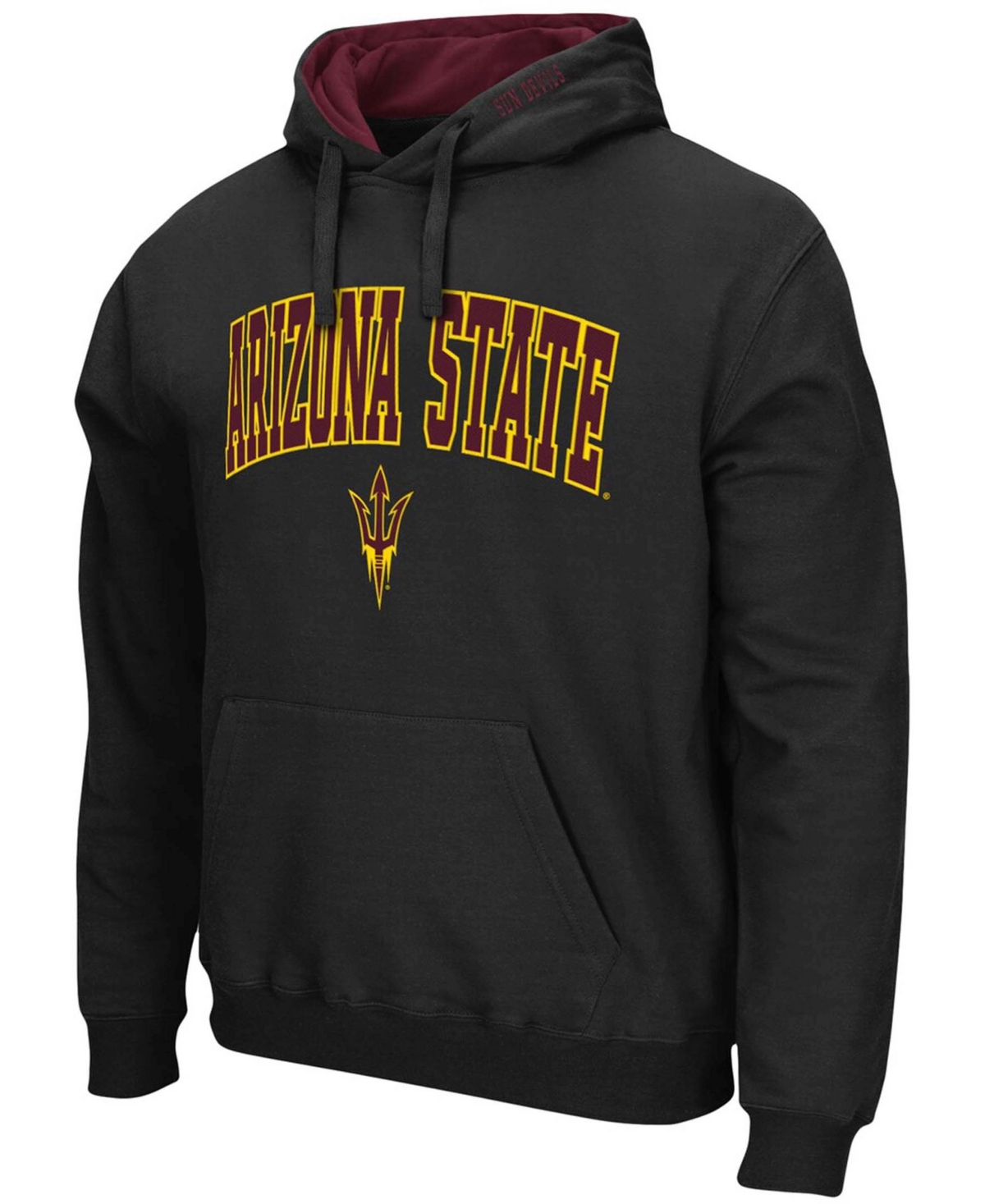 Colosseum Men's Arizona State Sun Devils Arch Logo 3.0 Pullover Hoodie In Black