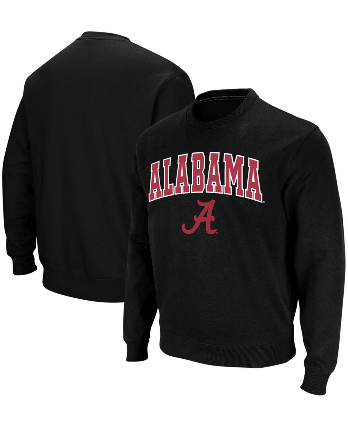 Shop Colosseum Men's Black Alabama Crimson Tide Arch Logo Crew Neck Sweatshirt