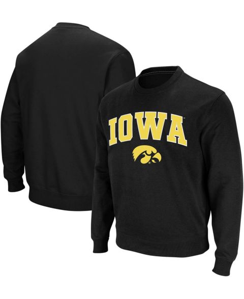 Мужская толстовка Colosseum Iowa Hawkeyes Arch and Logo Crew Neck, цвет: Чёрный