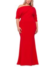 Buy theRebelinme Plus Size Women Red Solid Colour Party Wear