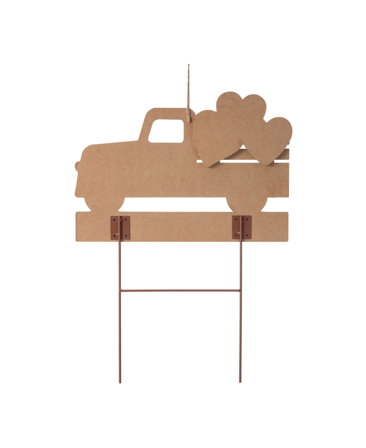 Glitzhome Metal and Wooden Valentine's Truck Yard Stake or Hanging Sign