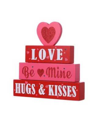 11.25" Lighted Valentine's Wooden Block Table Sign