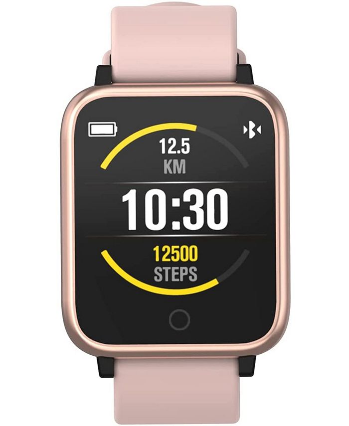 Q7 Unisex Fitness Tracker Blush Silicone Band Smartwatch with Gray