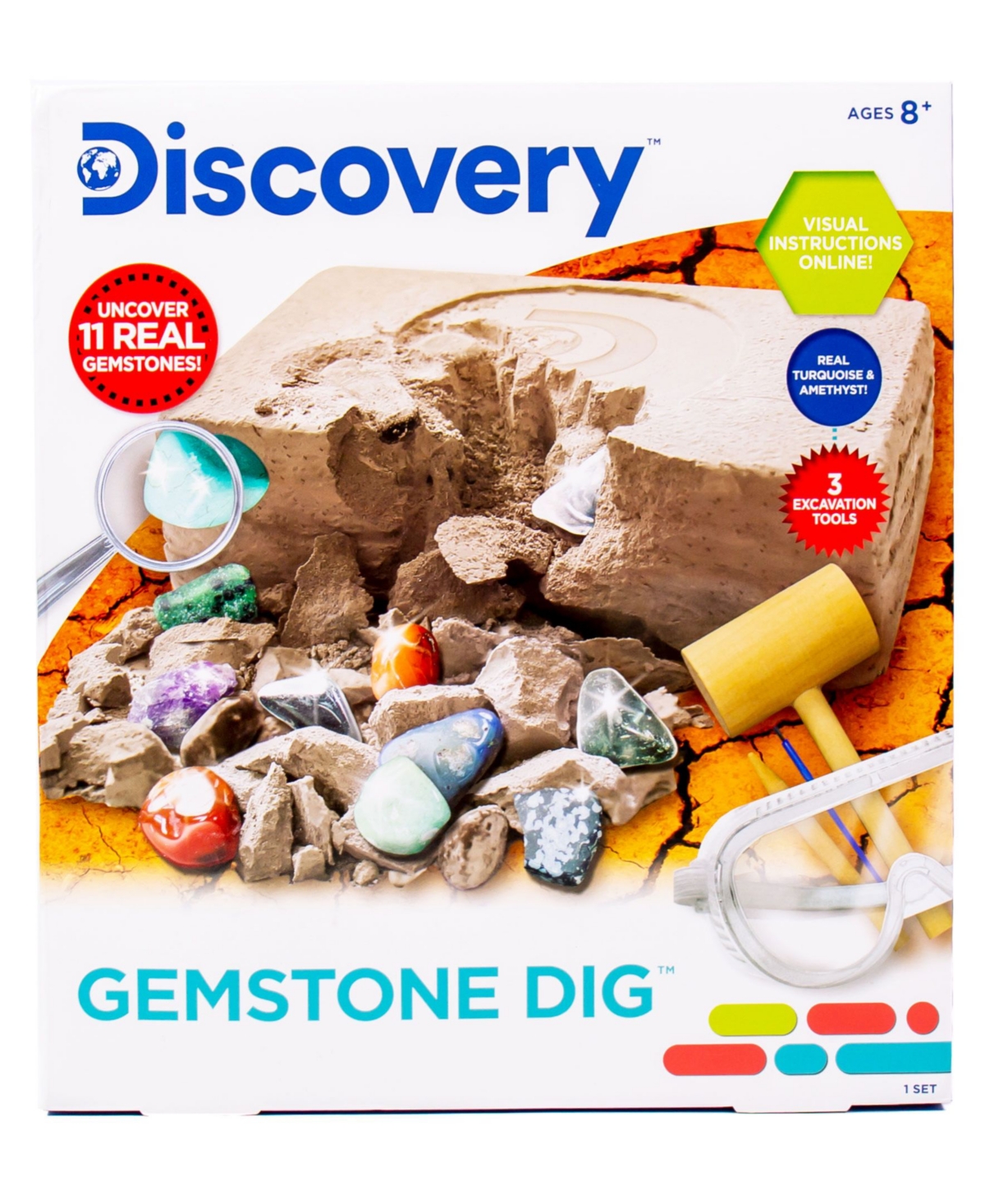 Discovery Kids' Gemstone Dig 8 Piece Set In Multi