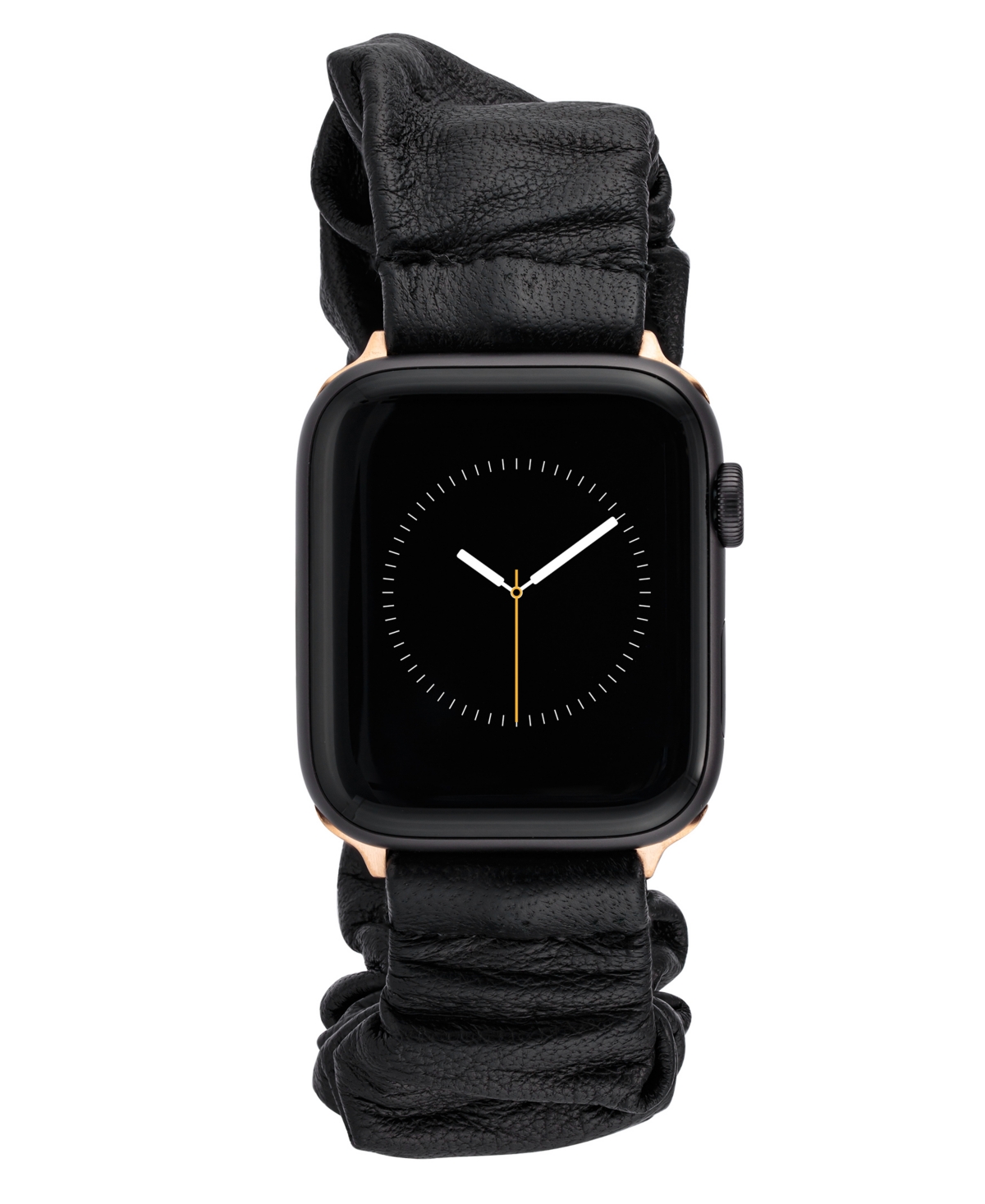 Anne Klein 42/44/45mm Apple Watch Premium Leather Scrunchie Strap With Rose Gold Adaptors