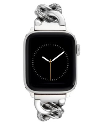 Women's Silver-Tone with Crystals Link Bracelet designed for Apple Watch&reg; 42mm (Series 1-3 only) & 44/45/46/49mm (Ultra & Ultra 2)