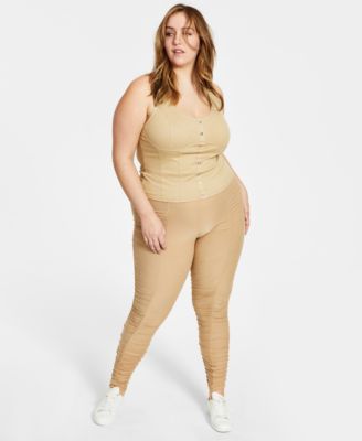 Ruched-Side High-Waisted Leggings 