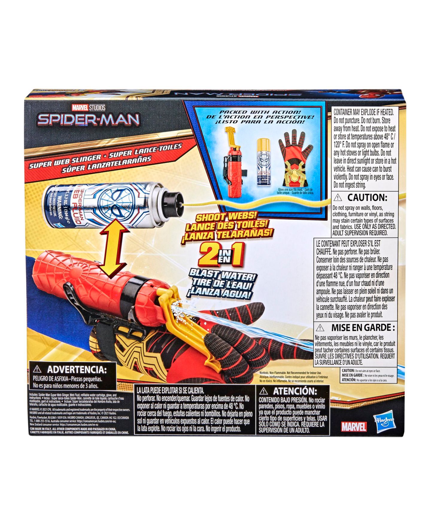 Детские игрушки Spider-Man No Way Home 2-in-1 3-Piece Web Slinger and Glove Set, Ages 5+ — фото 4