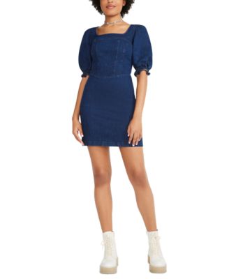 Betsey Johnson - Puff-Sleeve Denim Mini Dress