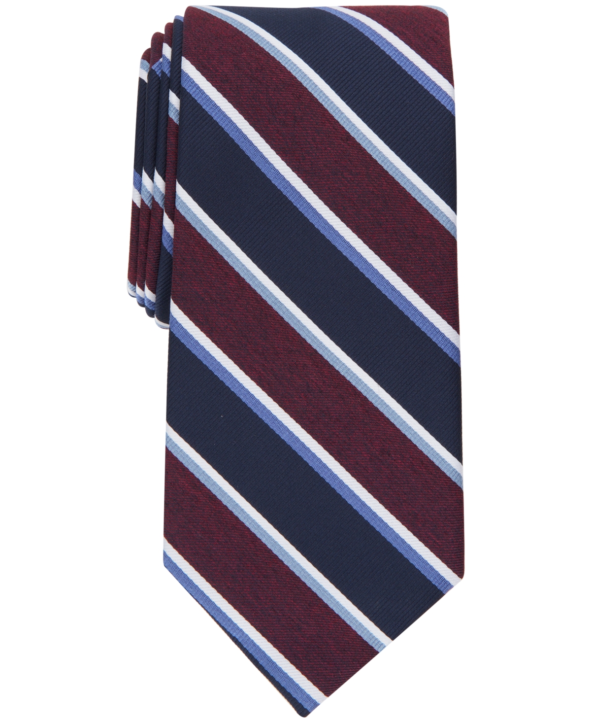 Men's Stripe Tie, Created for Macy's - Burgundy
