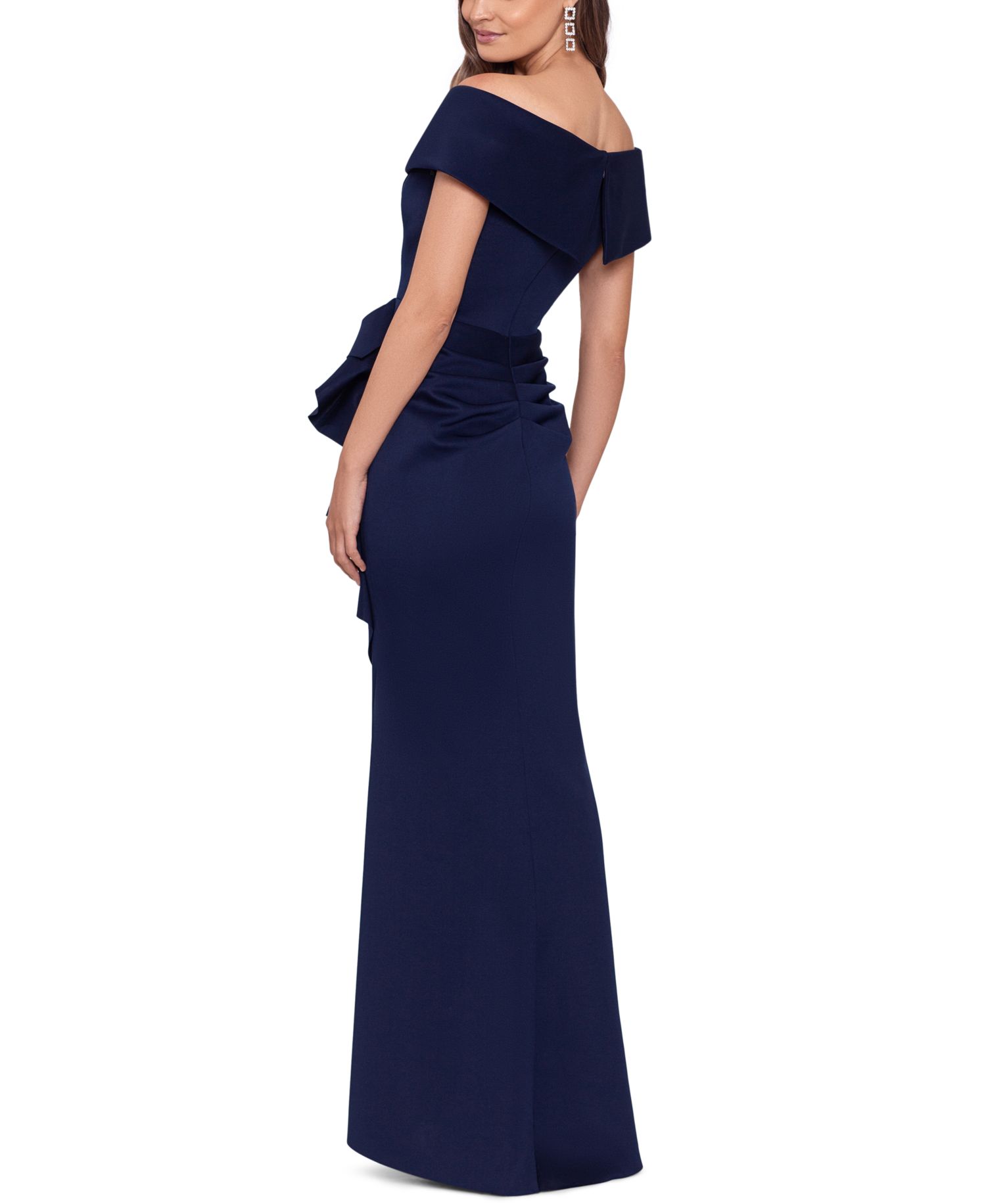 Women's Scuba Off-The-Shoulder Gown
