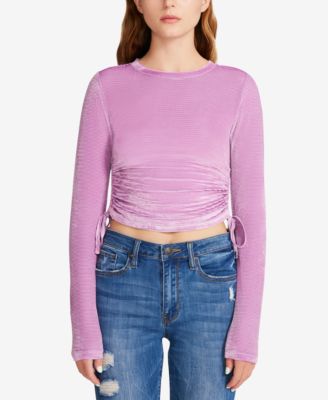 Madden Girl - Ribbed Velvet Side-Shirred Top
