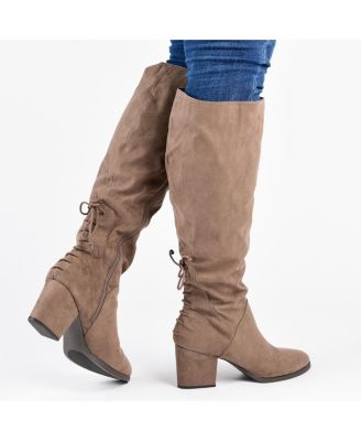 Women's Leeda Wide Calf Lace Up Detail Knee High Boots