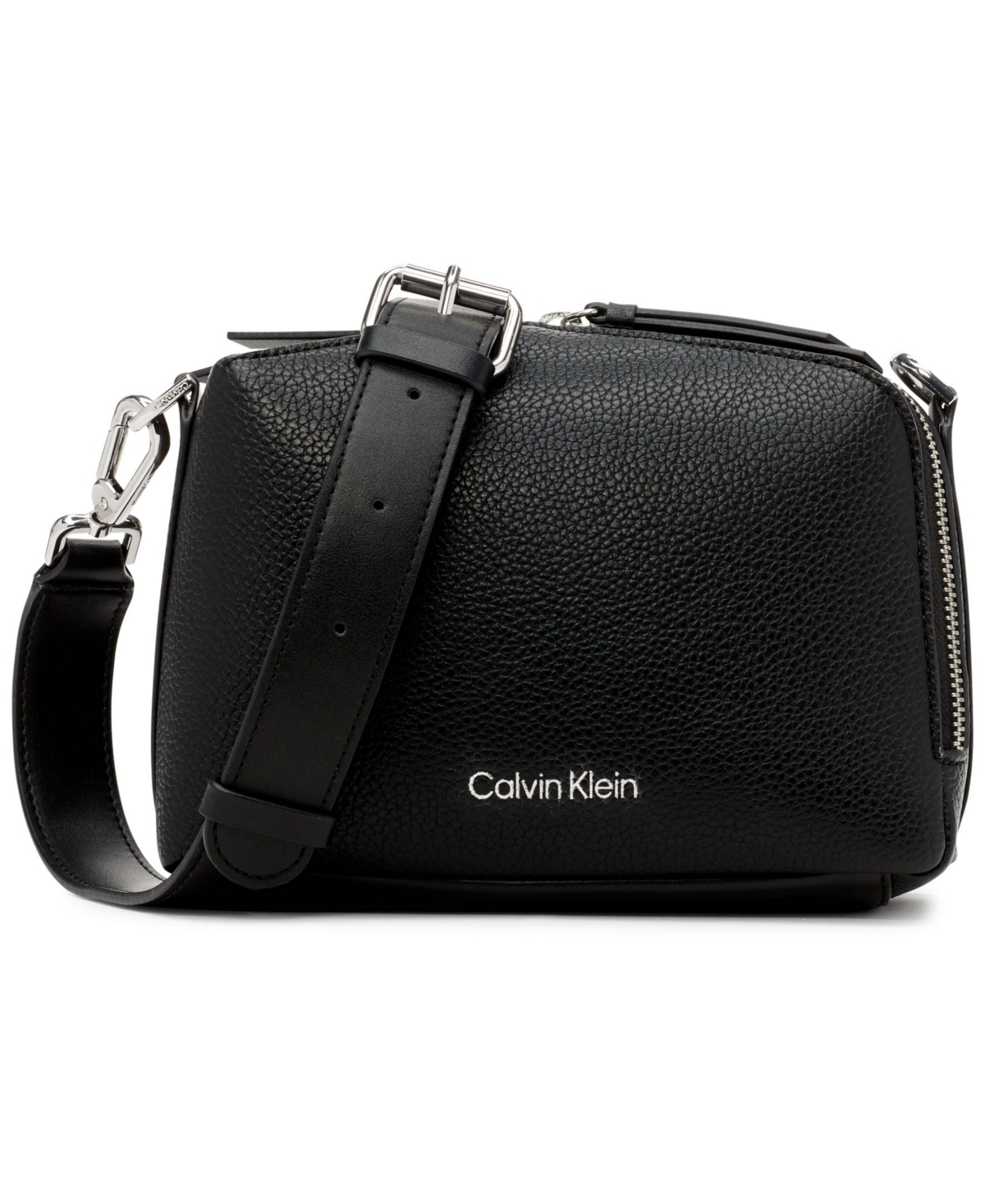 Calvin Klein Women's Brenda Faux Leather Crossbody Bag In Black