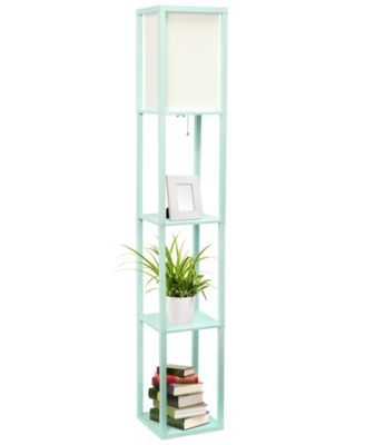 Column Shelf Floor Lamp with Linen Shade