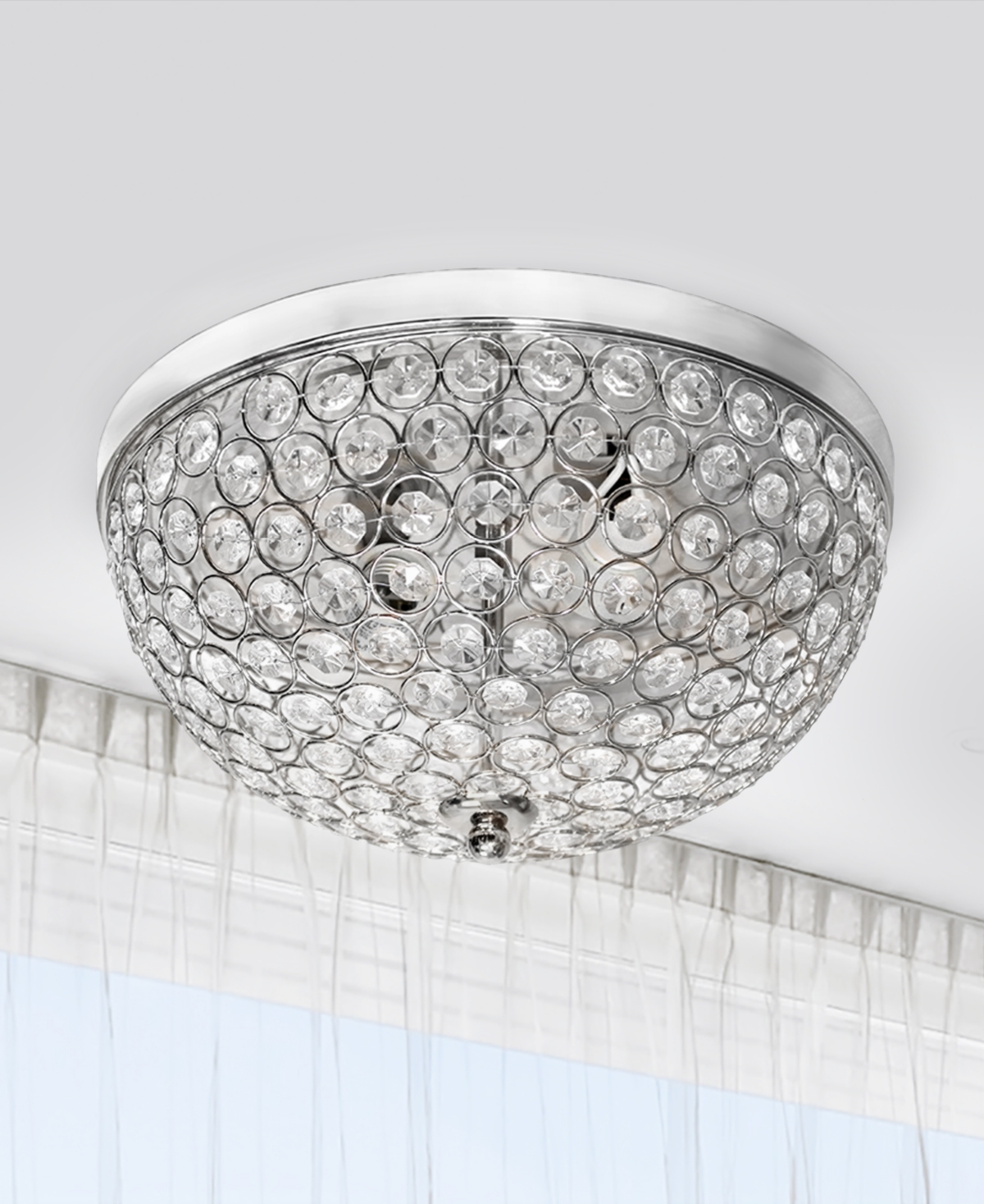 Lalia Home Crystal Glam 2 Light Ceiling Flush Mount In Gold