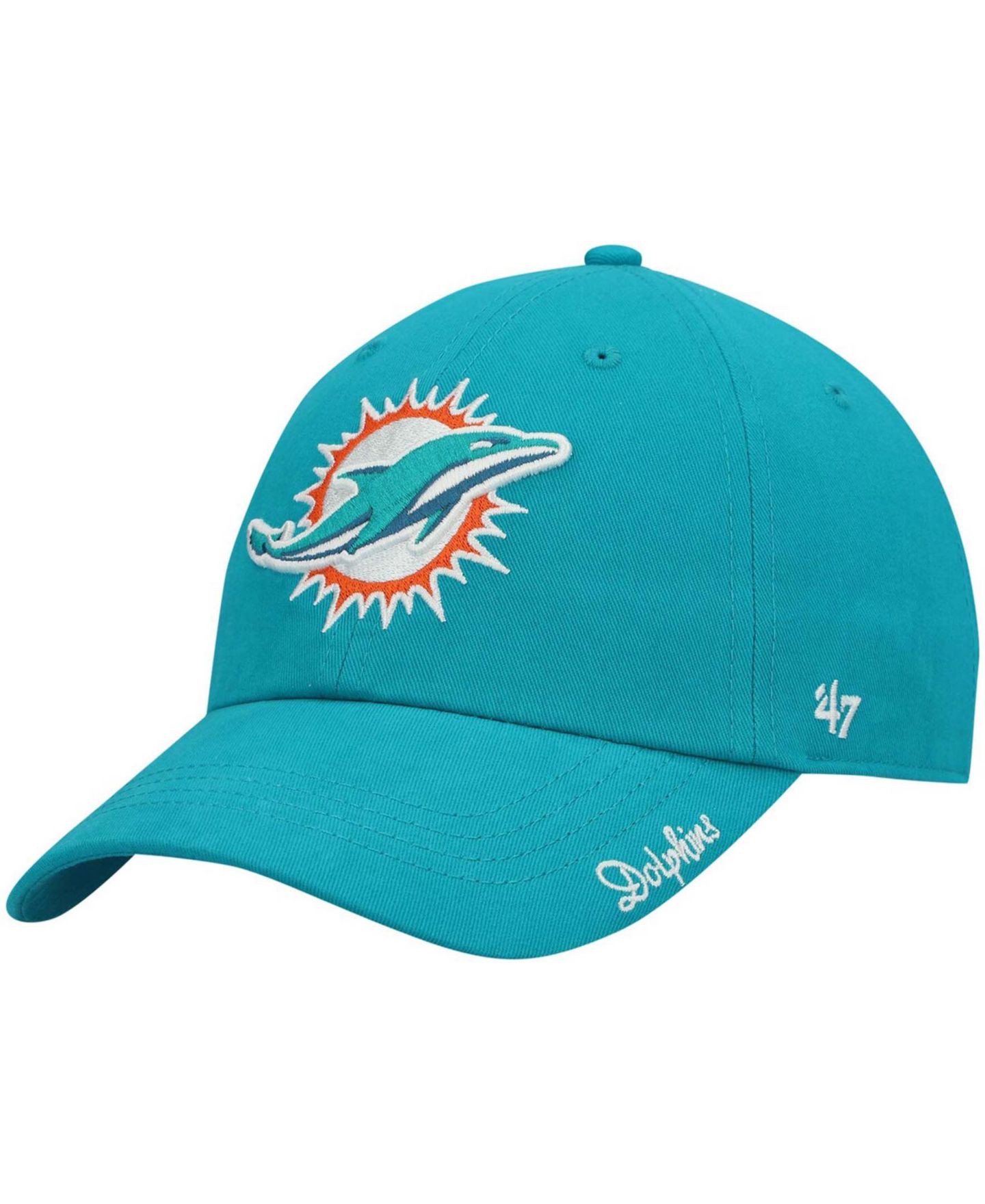 Женская кепка '47 Brand Aqua Miami Dolphins Miata Clean Up Primary Adjustable Hat — фото 1